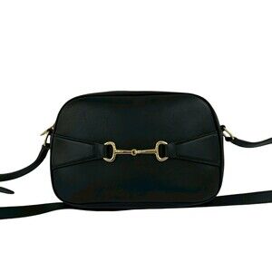 CELINE Cressy Small Camera Bag, Leather, Genuine Shoulder Pouch, Sacoche, Bla...